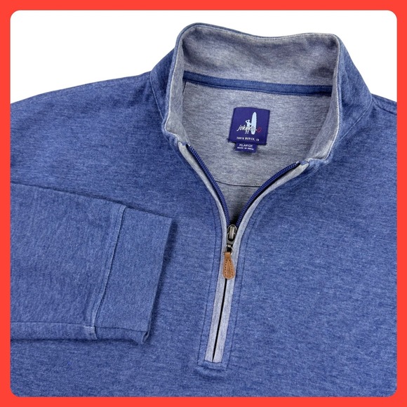 johnnie-O Other - Johnnie-O 1/4 Zip Pullover Men XL Helios Blue Cotton Lyocell Heathered JMKO1460